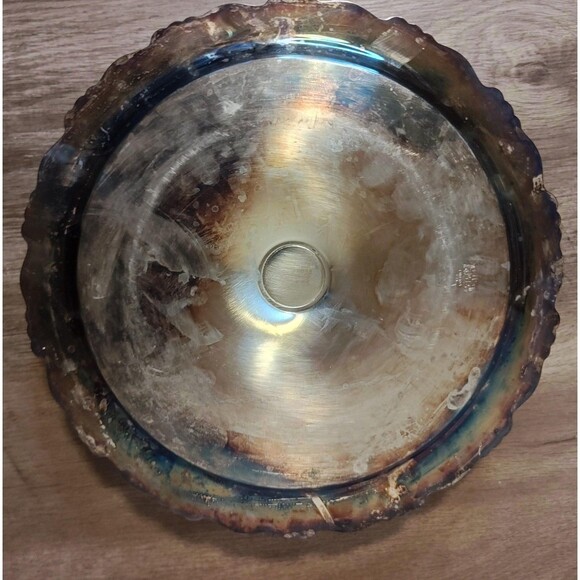 Oneida Georgian Scroll Chip and Dip Server 12.5in Silverplate Tray Made USA - Picture 9 of 16